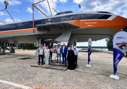 Максим Черкасов принял участие в спуске на воду восьмого пассажирского судна на подводных крыльях «Метеор-120Р»