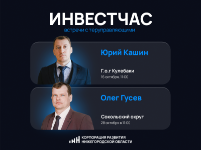 Встречи с теруправляющими Корпорации развития пройдут в Кулебакском и Сокольском округах Встречи с теруправляющими Корпорации развития пройдут в Кулебакском и Сокольском округах