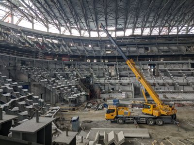 Основные работы по монтажу металлоконструкций каркаса ледового дворца завершены в Нижнем Новгороде Основные работы по монтажу металлоконструкций каркаса ледового дворца завершены в Нижнем Новгороде