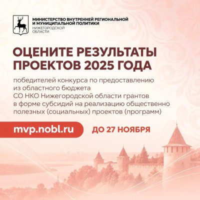 Нижегородцы могут проголосовать за лучшие проекты социально ориентированных НКО 2025 года Нижегородцы могут проголосовать за лучшие проекты социально ориентированных НКО 2025 года