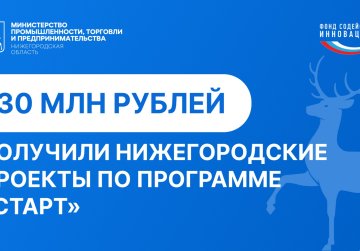 Гранты на сумму 30 млн рублей получили шесть нижегородских компаний за победу в трех конкурсах Фонда содействия инновациям